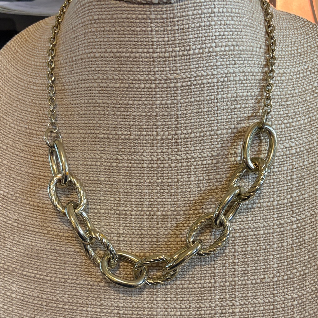 Tasha Gold-Tone Mixed Textured Link Necklace 13$